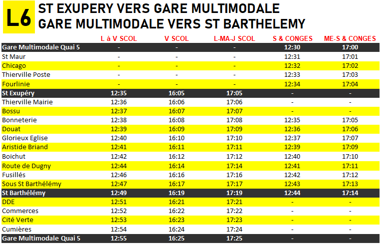 L6 vers st barth gare